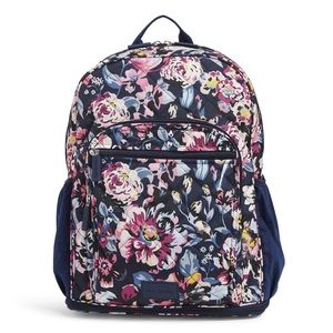 Vera Bradley Health Care Professional Backpack in Indiana Blossoms Navy
